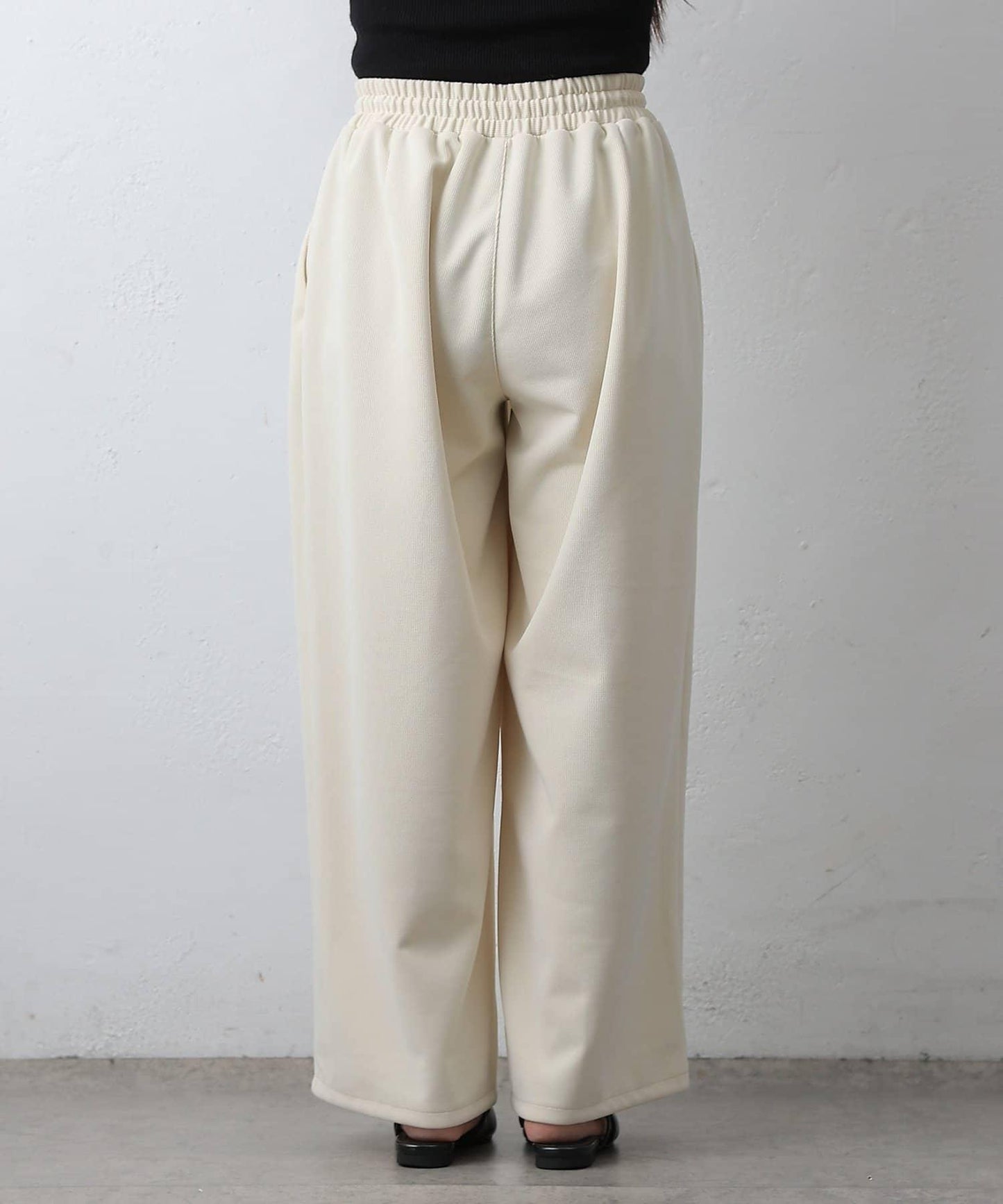 中縫針織寬腿褲