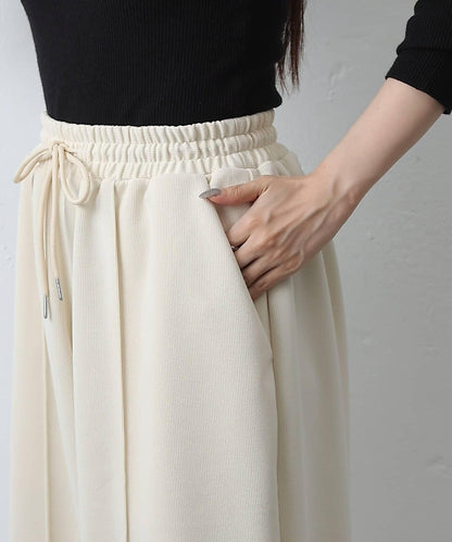 中縫針織寬腿褲