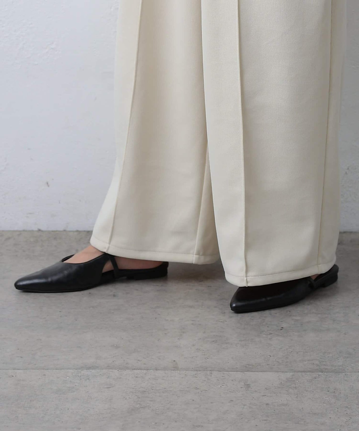 中縫針織寬腿褲