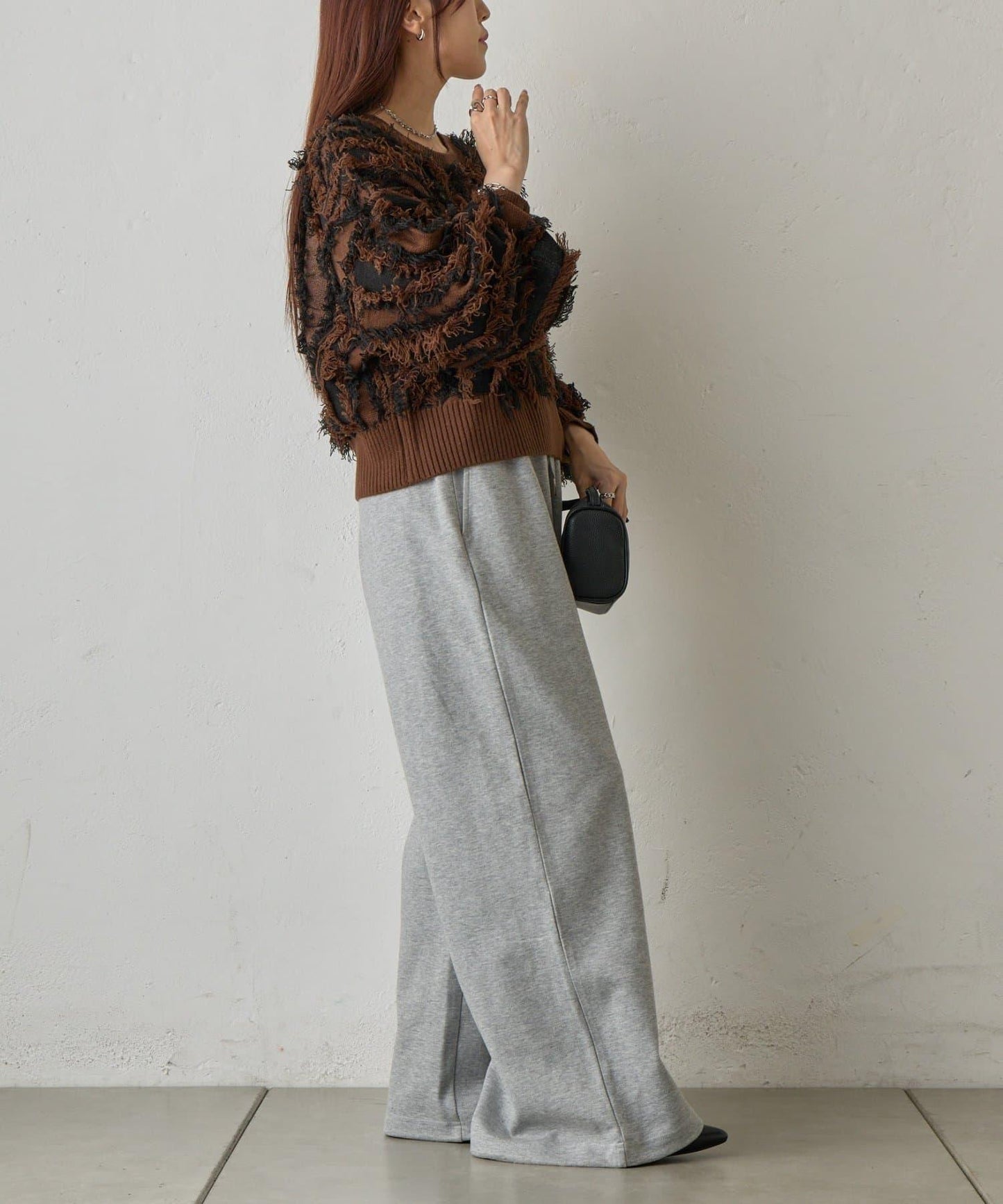 流蘇提花針織套頭衫