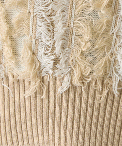 流蘇提花針織套頭衫