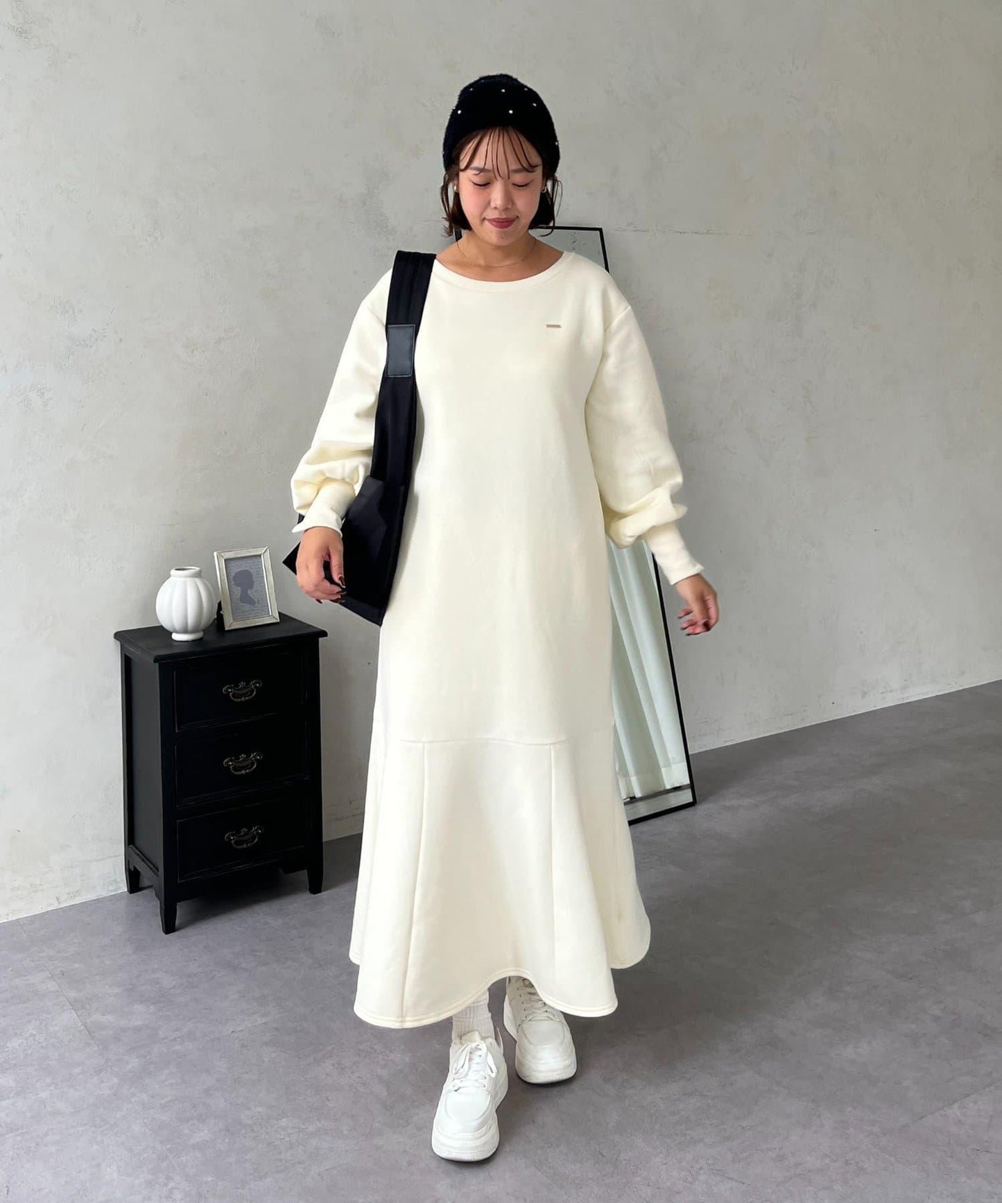 【SAPON】船領加絨衛衣連衣裙