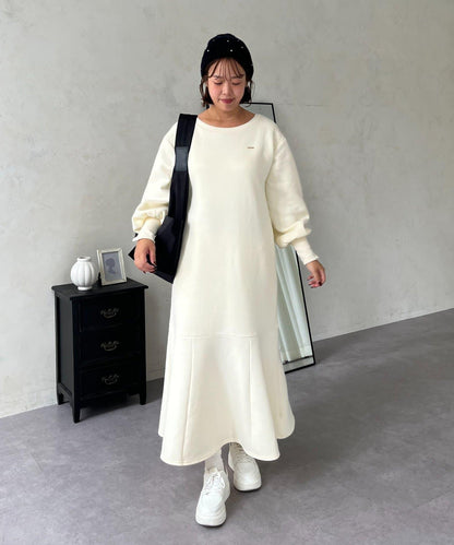 【SAPON】船領加絨衛衣連衣裙