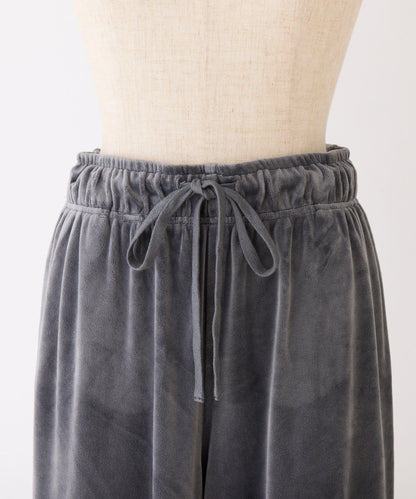 【可成套搭配】側邊蕾絲天鵝絨蝴蝶結長褲