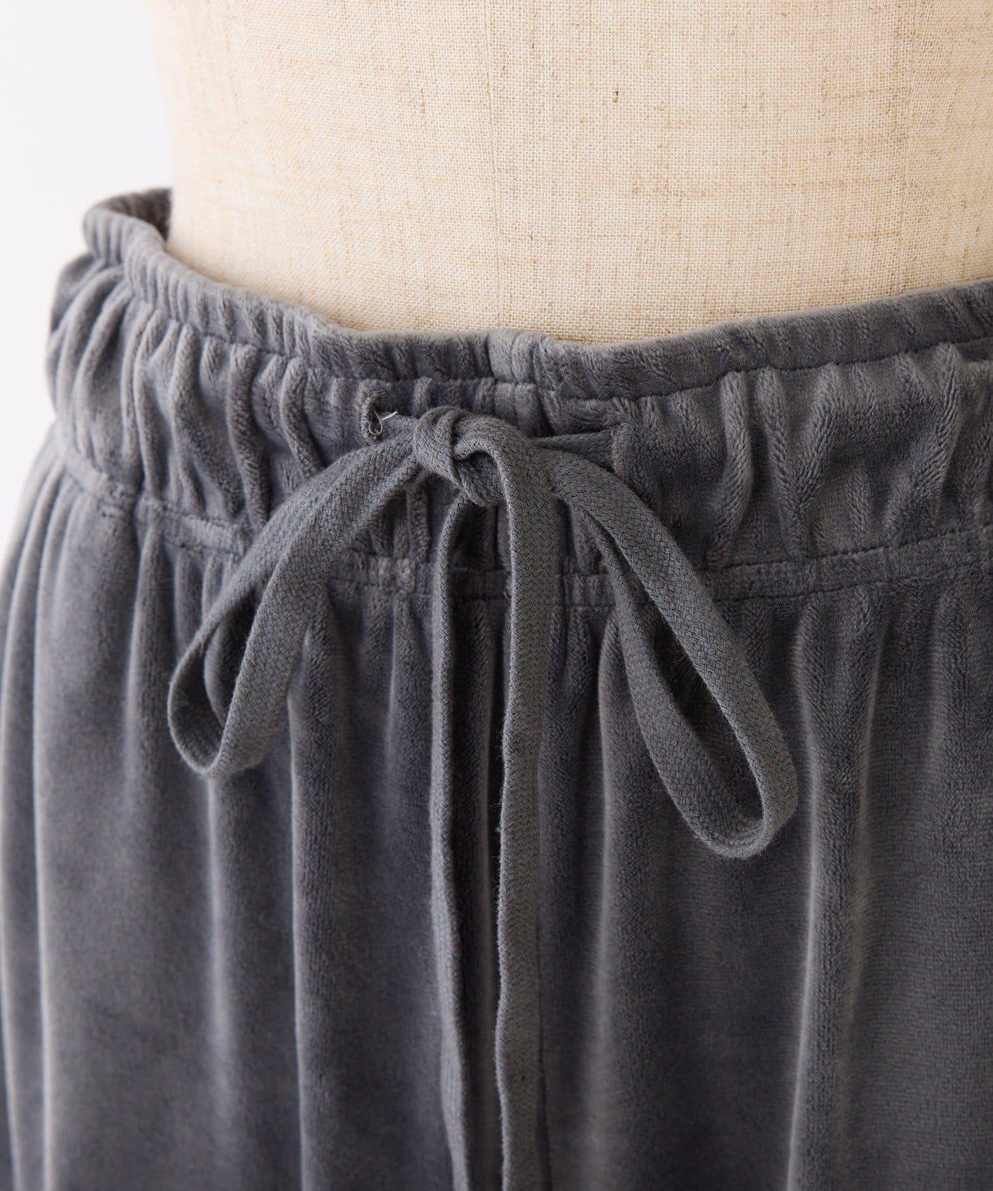 【可成套搭配】側邊蕾絲天鵝絨蝴蝶結長褲