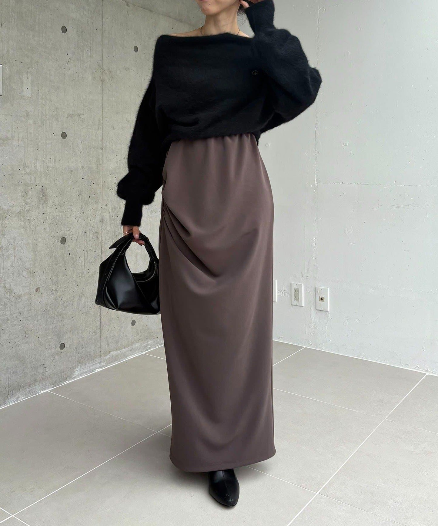 剪裁垂墜半身裙