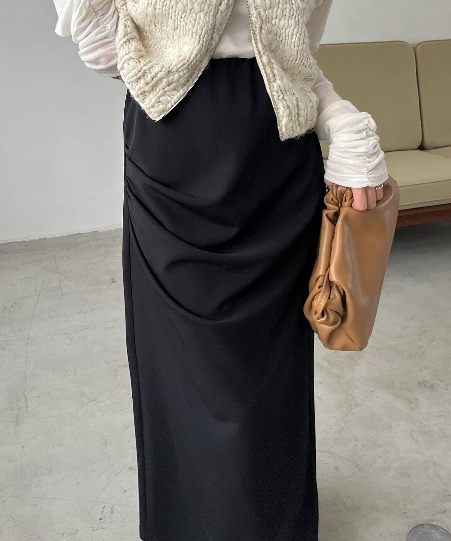 剪裁垂墜半身裙