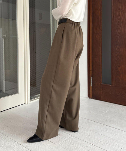 【有小個子尺碼】不對稱腰帶套裝褲