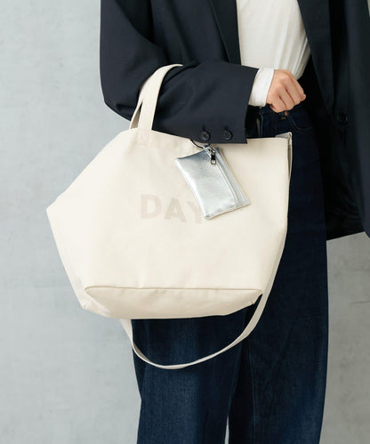 帆布植絨字母托特包