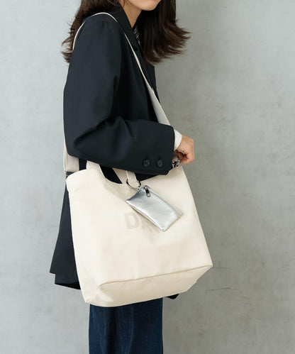 帆布植絨字母托特包