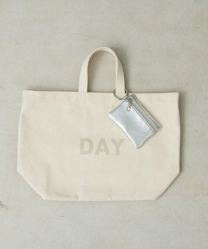 帆布植絨字母托特包