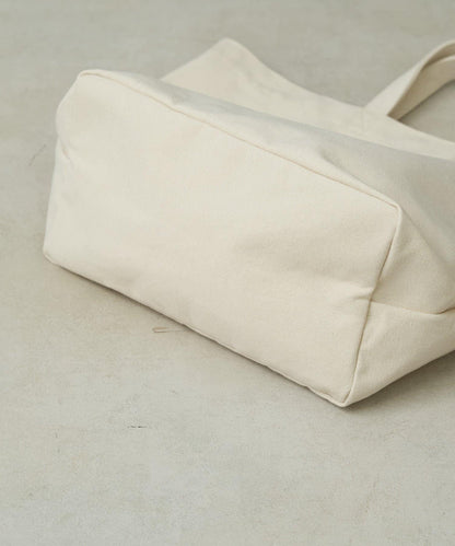 帆布植絨字母托特包