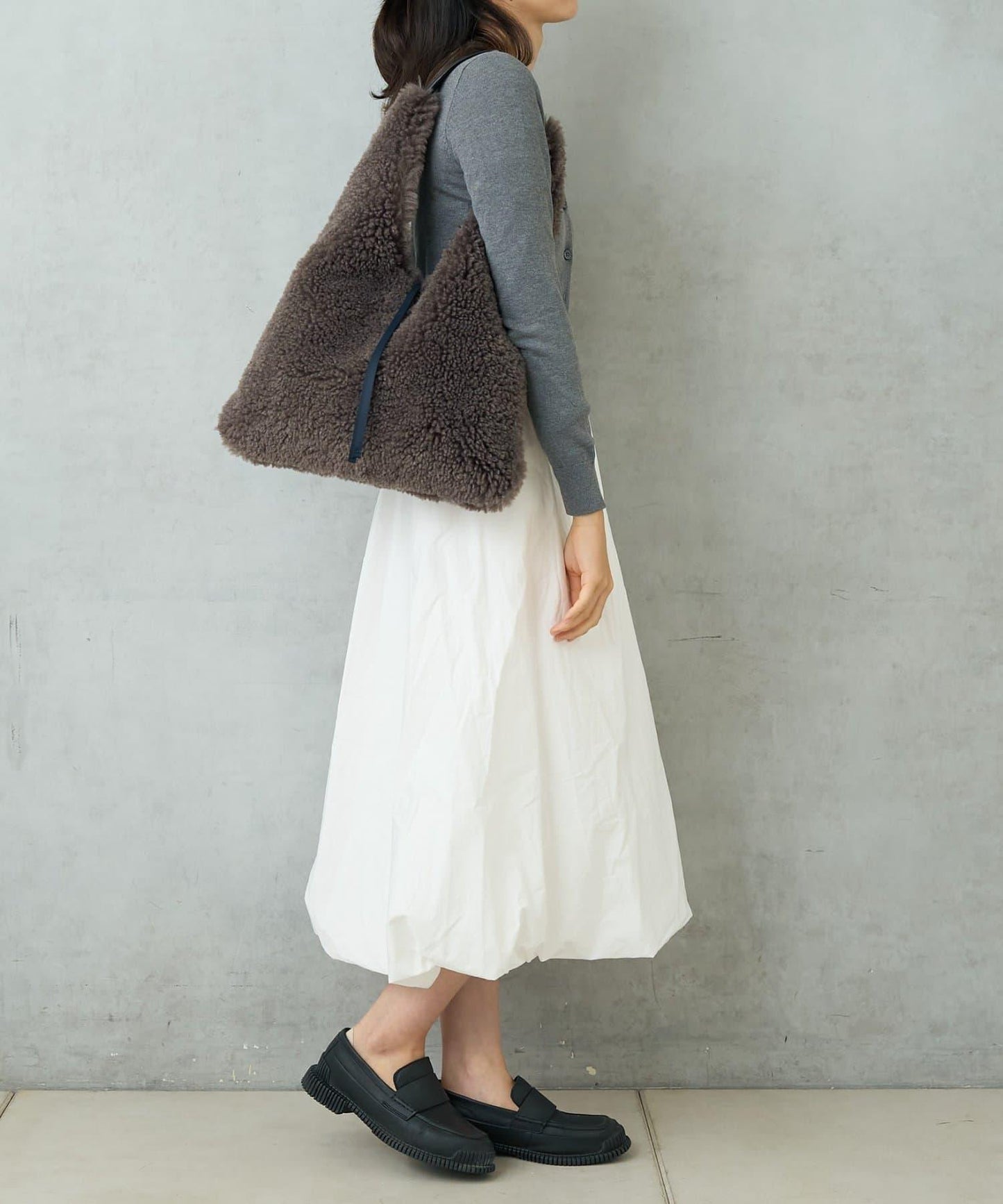 仿羊羔絨三角形包