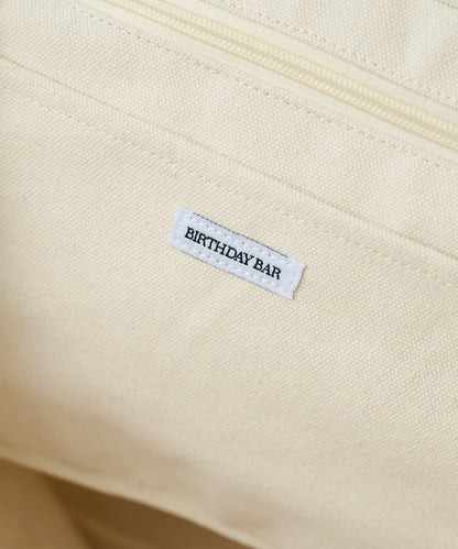 帆布植絨字母托特包