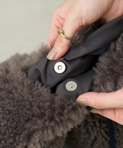 仿羊羔絨三角形包