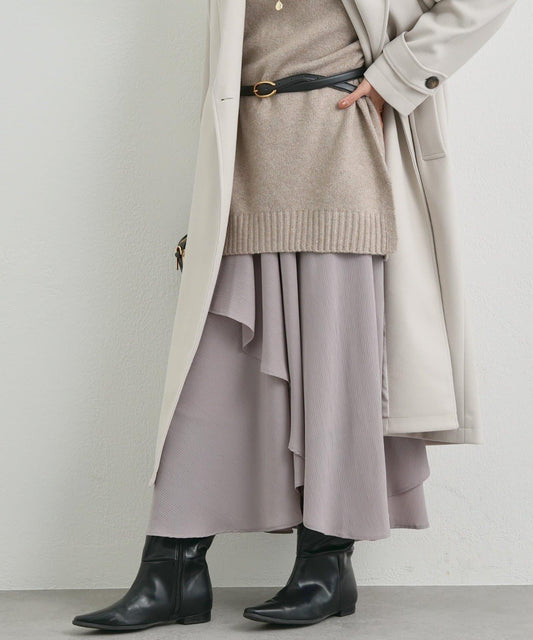 華麗風格不對稱荷葉邊半身裙