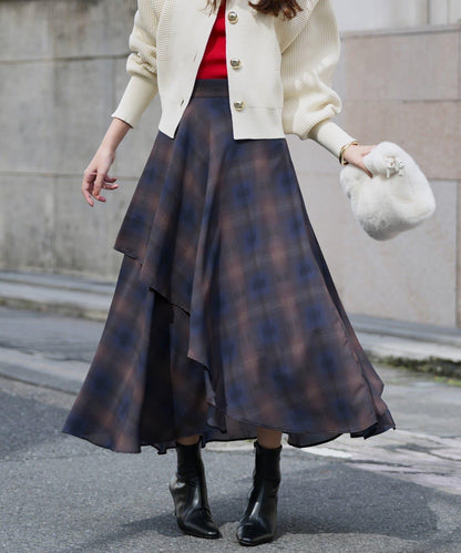 華麗風格不對稱荷葉邊半身裙