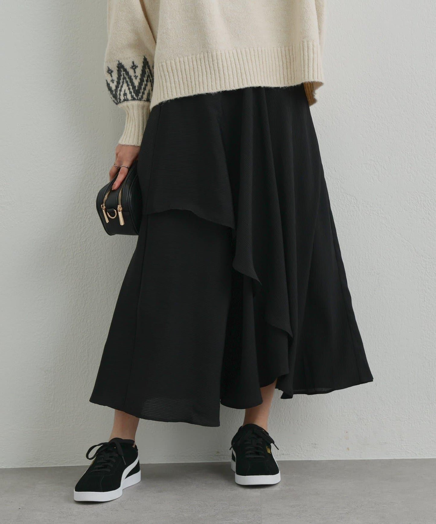 華麗風格不對稱荷葉邊半身裙