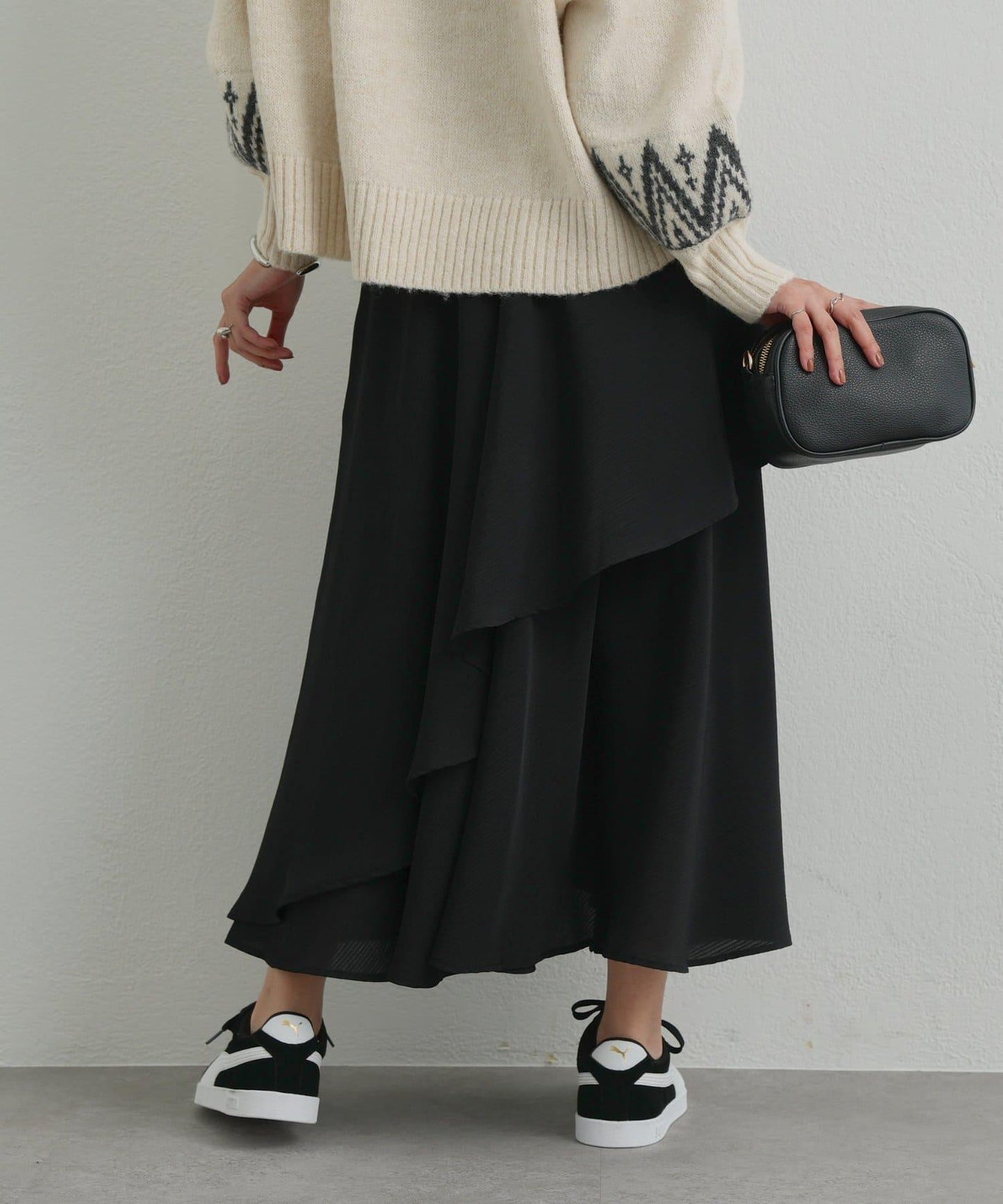 華麗風格不對稱荷葉邊半身裙