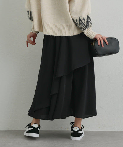 華麗風格不對稱荷葉邊半身裙