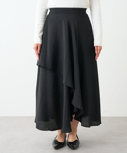 華麗風格不對稱荷葉邊半身裙