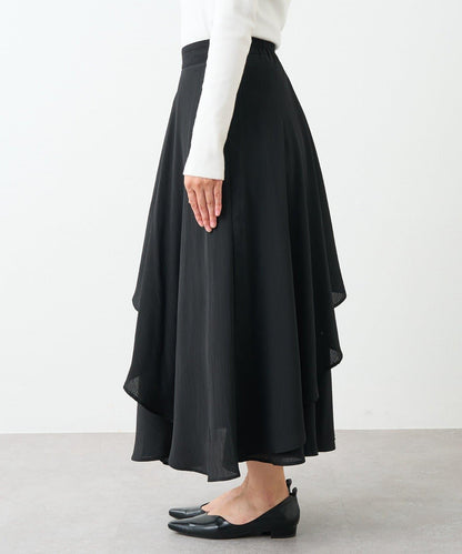 華麗風格不對稱荷葉邊半身裙