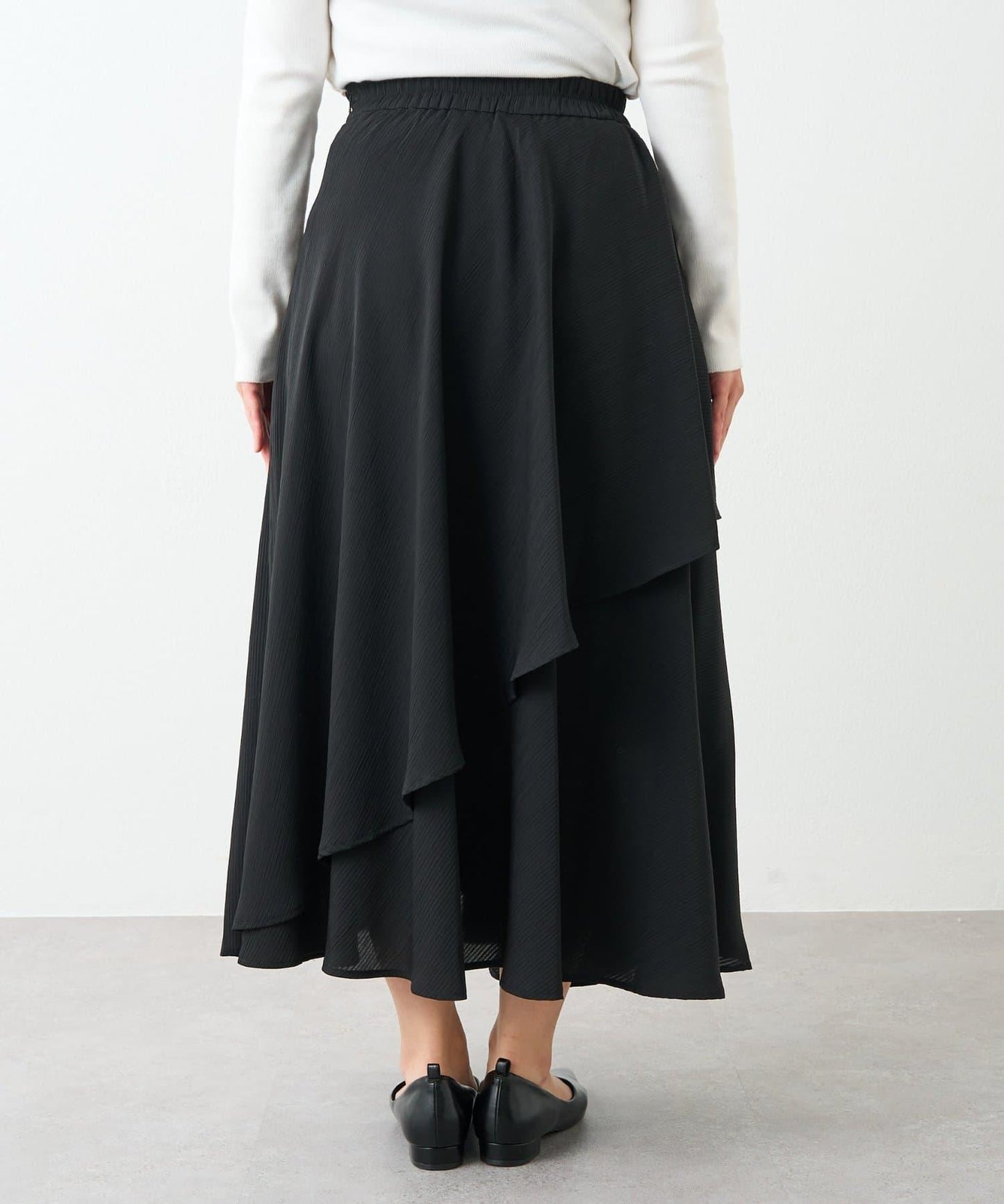 華麗風格不對稱荷葉邊半身裙