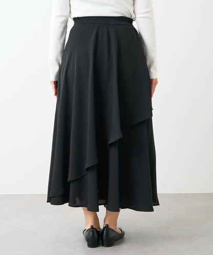 華麗風格不對稱荷葉邊半身裙