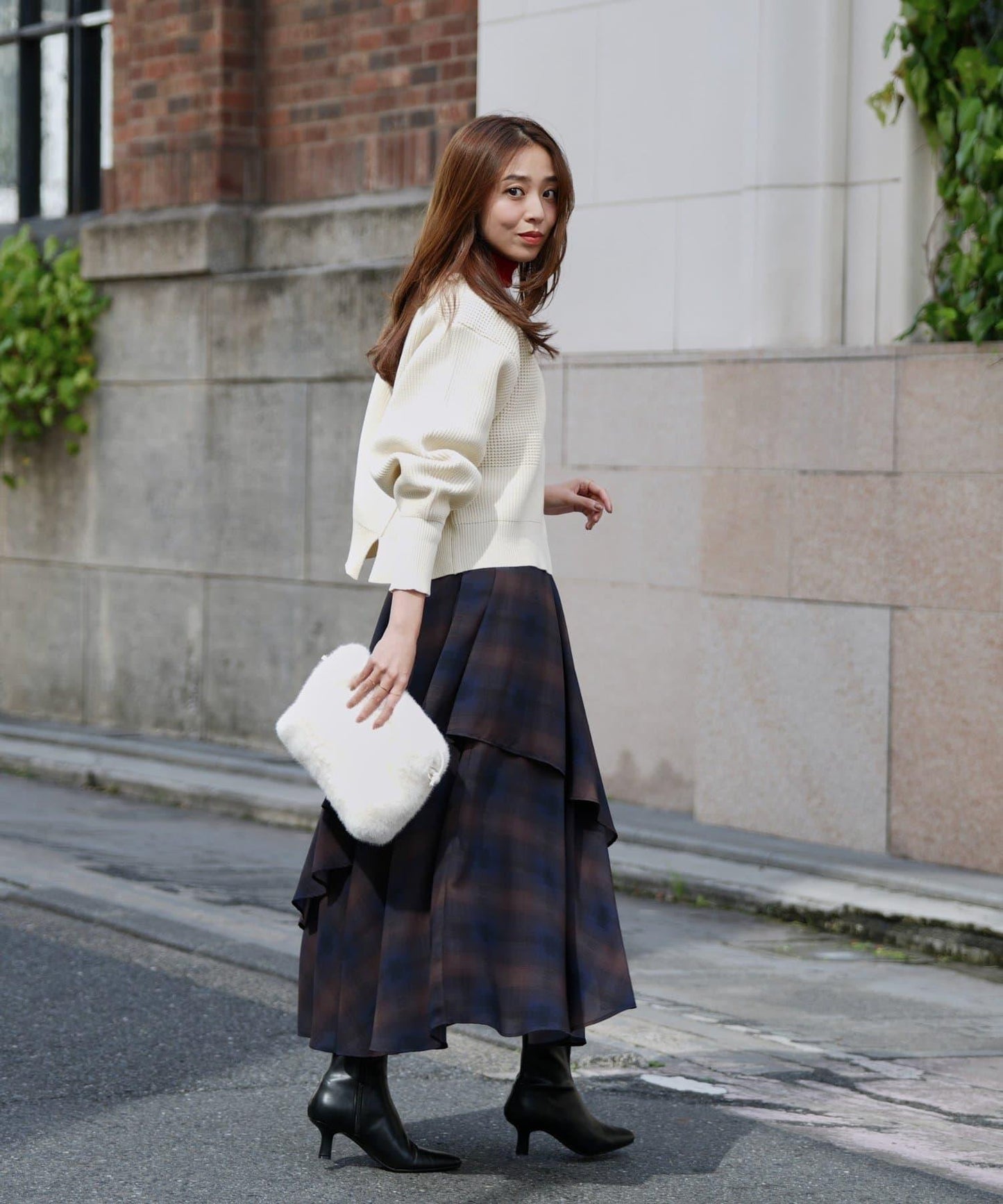 華麗風格不對稱荷葉邊半身裙