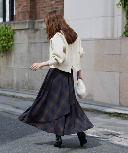 華麗風格不對稱荷葉邊半身裙