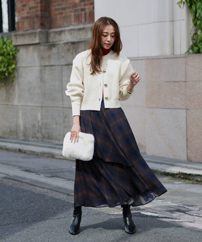 華麗風格不對稱荷葉邊半身裙