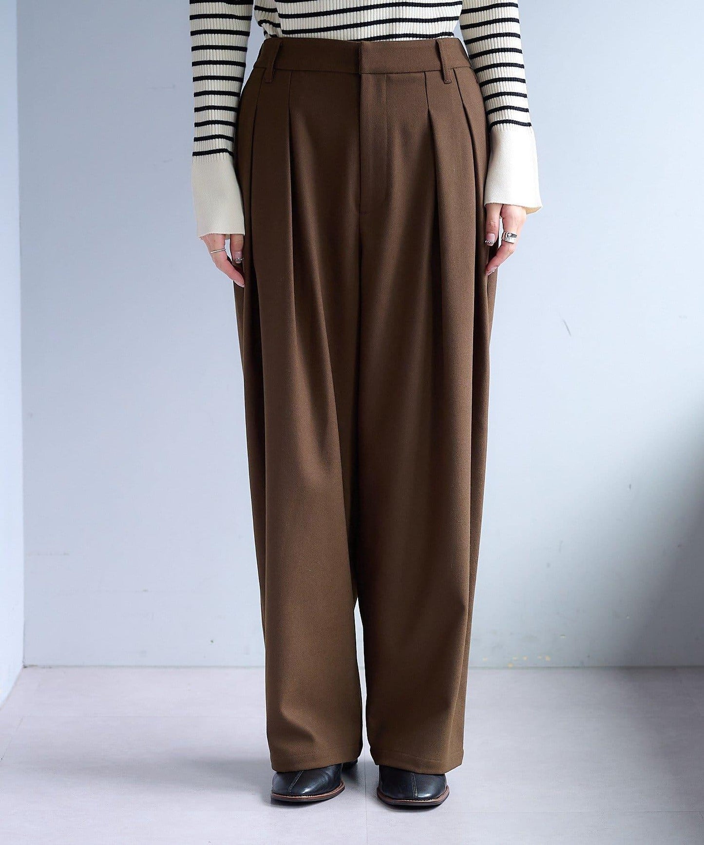 【2尺碼可選/網紅企劃】雙褶加絨西裝褲