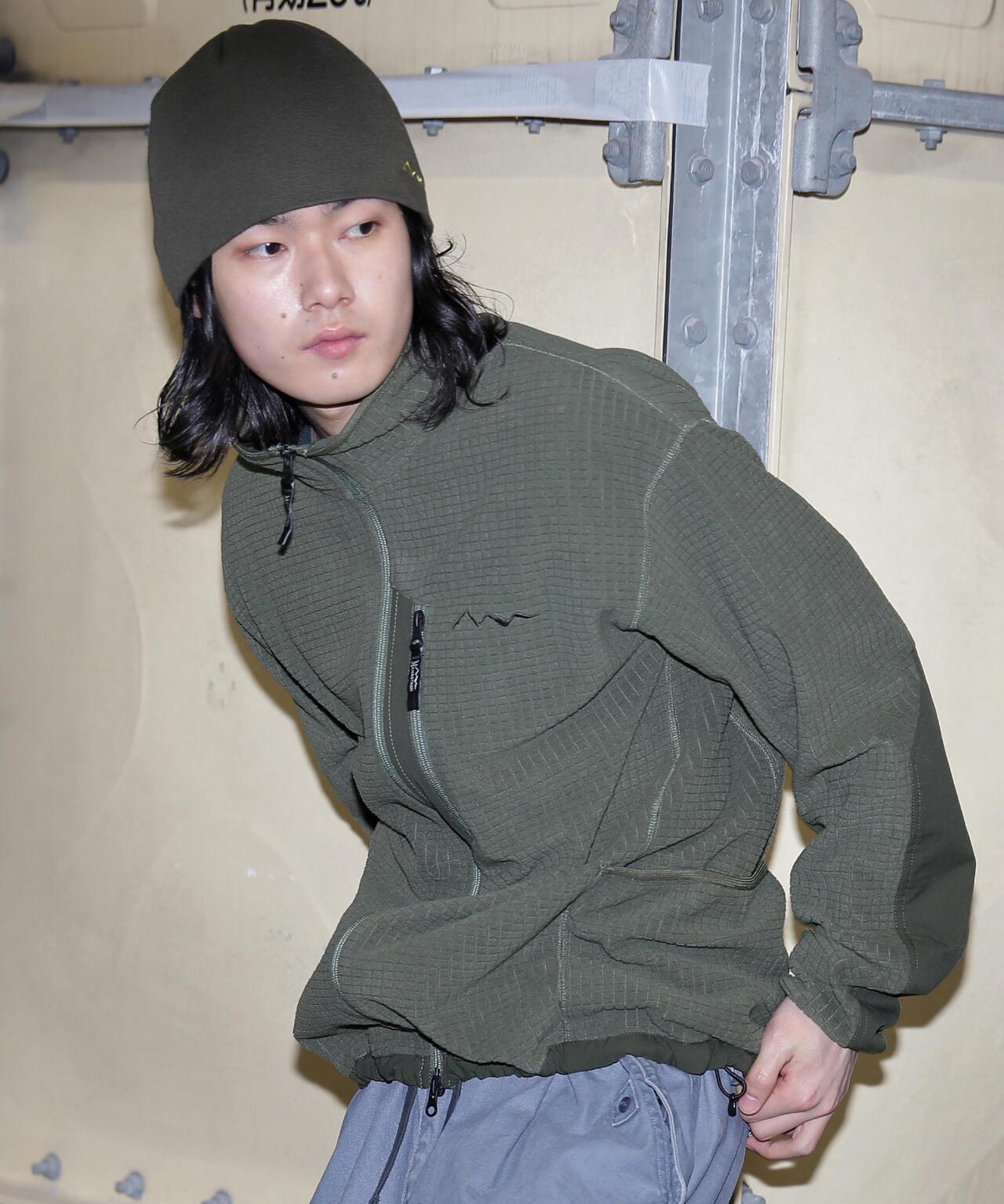 MANASTASH GRID抓絨拉鍊夾克