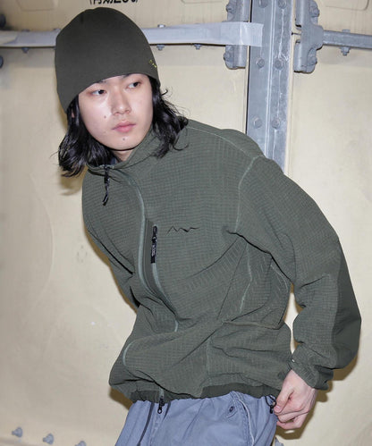 MANASTASH GRID抓絨拉鍊夾克