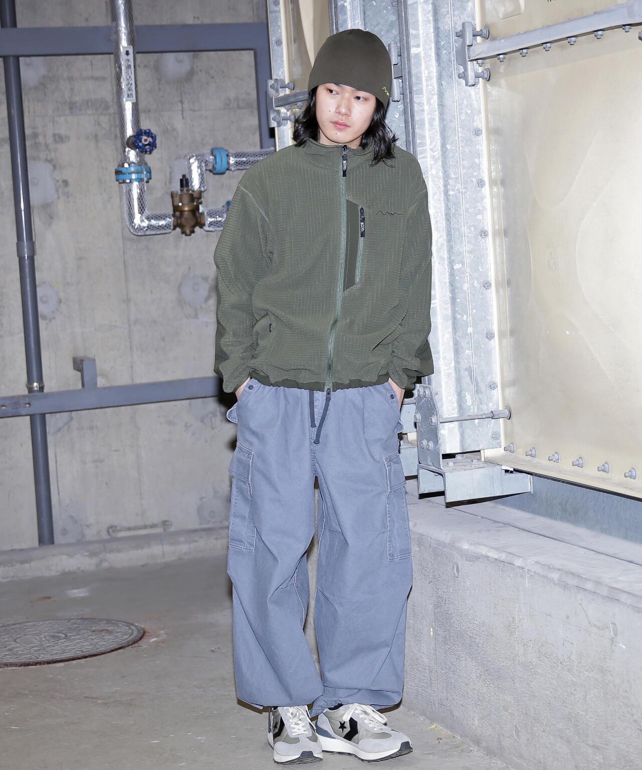 MANASTASH GRID抓絨拉鍊夾克