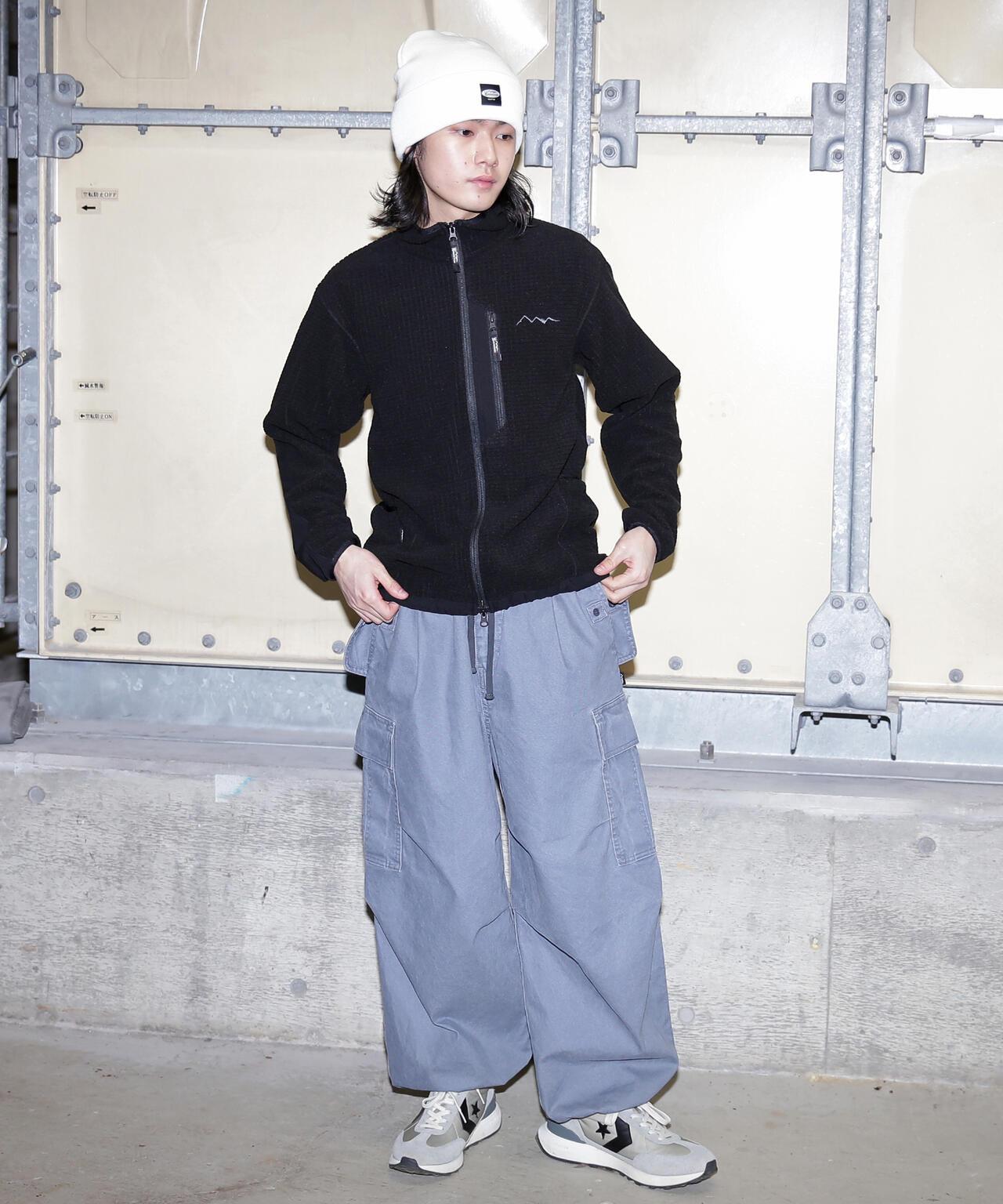 MANASTASH GRID抓絨拉鍊夾克