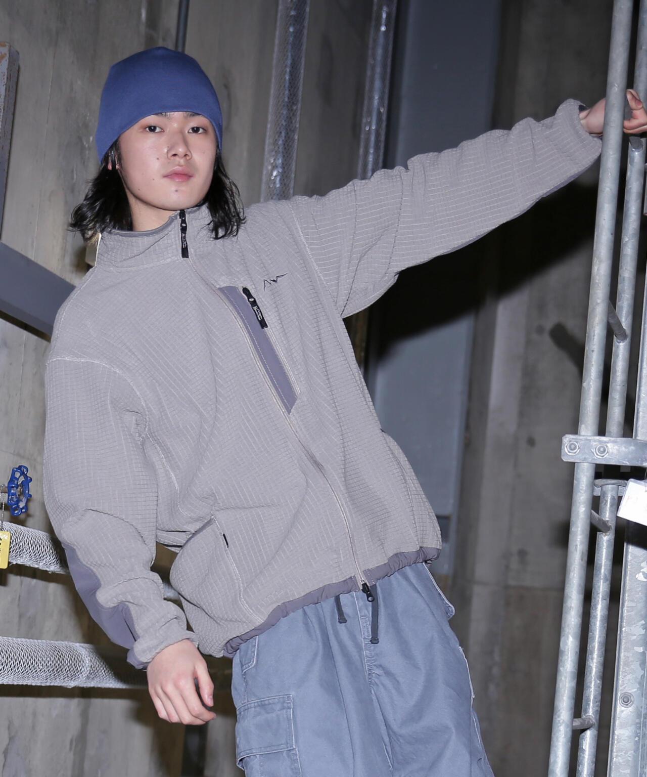 MANASTASH GRID抓絨拉鍊夾克