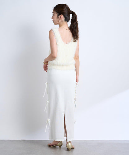 【La boutique BonBon】金銀絲針織蝴蝶結半身裙