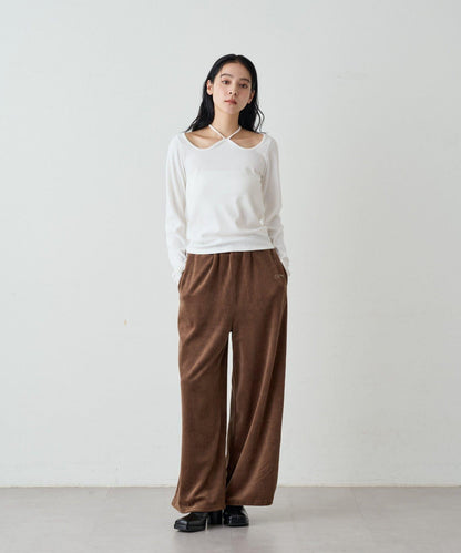 【earthy_】羅紋心形領吊帶上衣