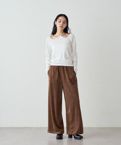 【earthy_】羅紋心形領吊帶上衣