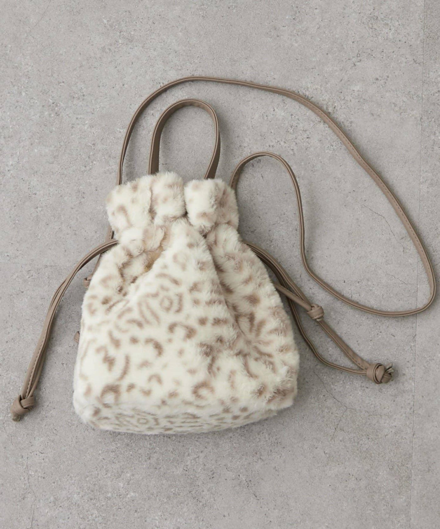 2WAY毛絨束口包斜挎包