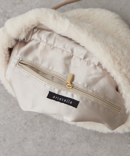 2WAY毛絨束口包斜挎包