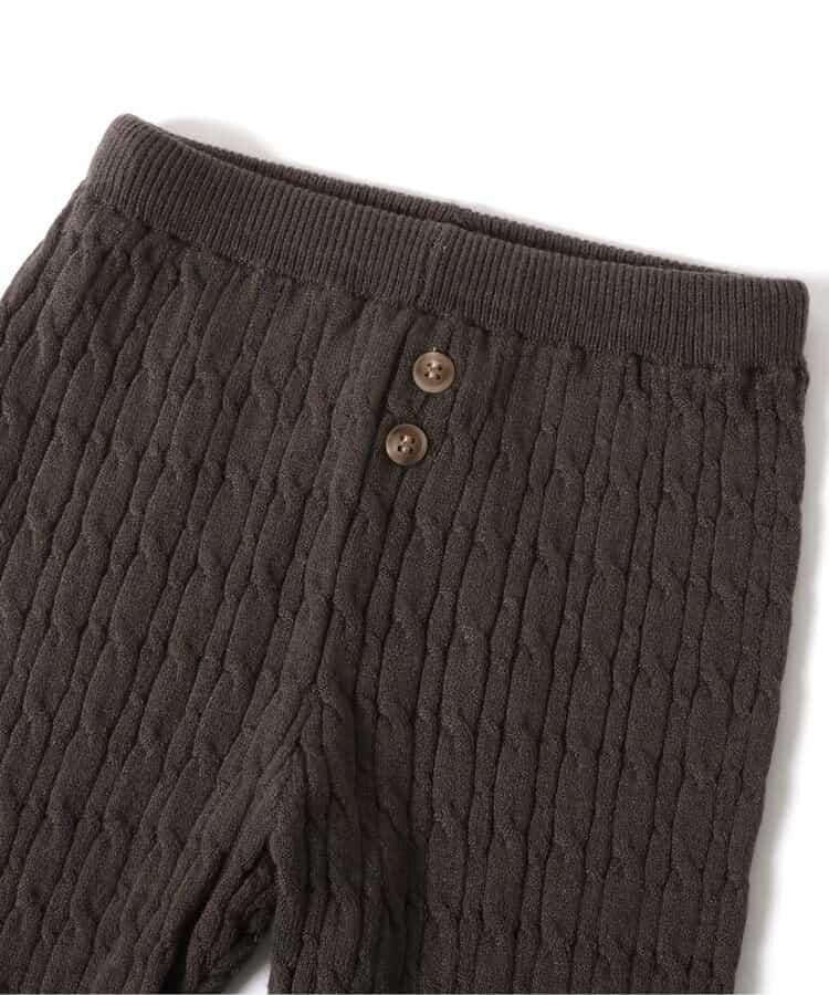 麻花針織打底褲_可機洗 10分褲