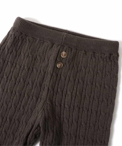 麻花針織打底褲_可機洗 10分褲