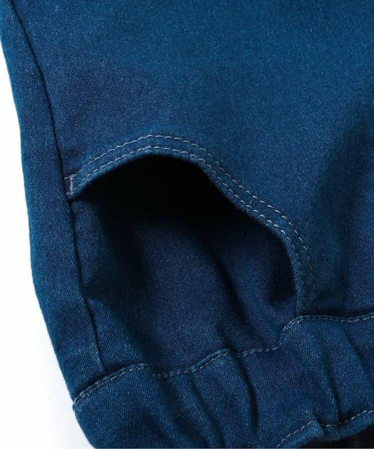 內加絨愛心・花朵口袋喇叭褲 十分褲