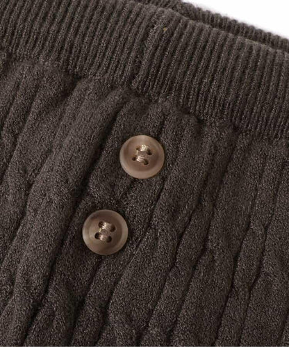 麻花針織打底褲_可機洗 10分褲