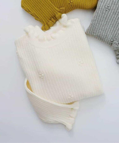 荷葉邊羅紋針織衫_可機洗