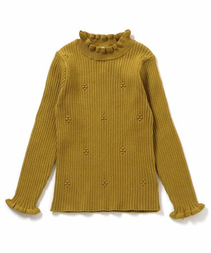 荷葉邊羅紋針織衫_可機洗