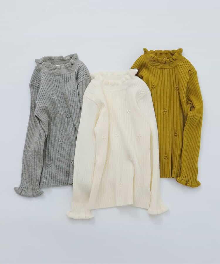 荷葉邊羅紋針織衫_可機洗