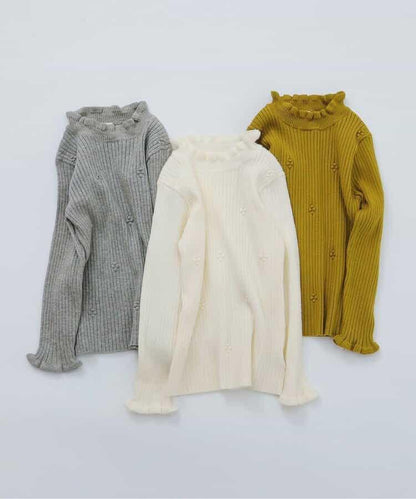 荷葉邊羅紋針織衫_可機洗